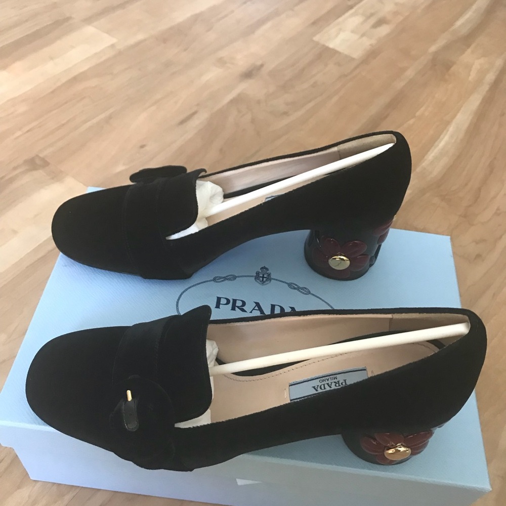 Prada heels with flower